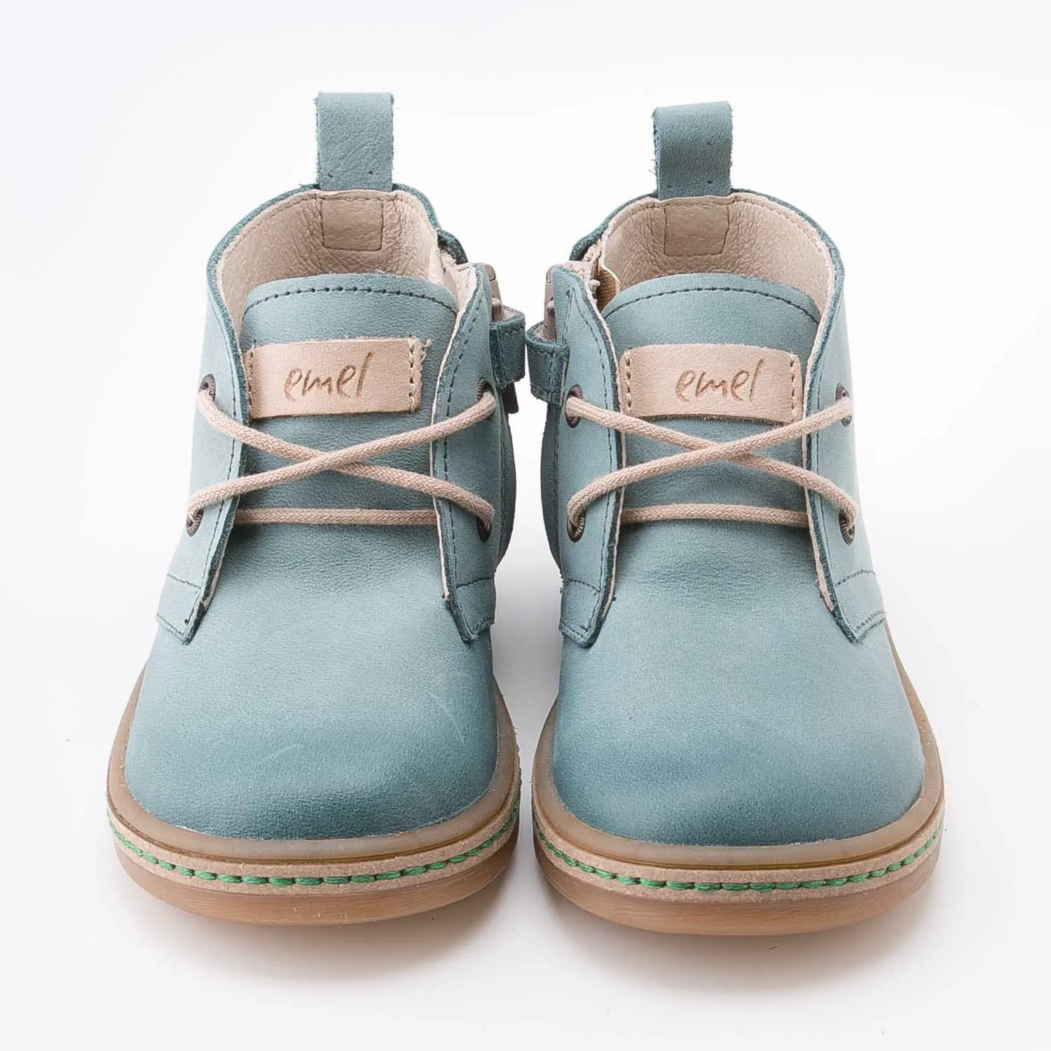 (2621A-6) Emel mint lace-up shoes