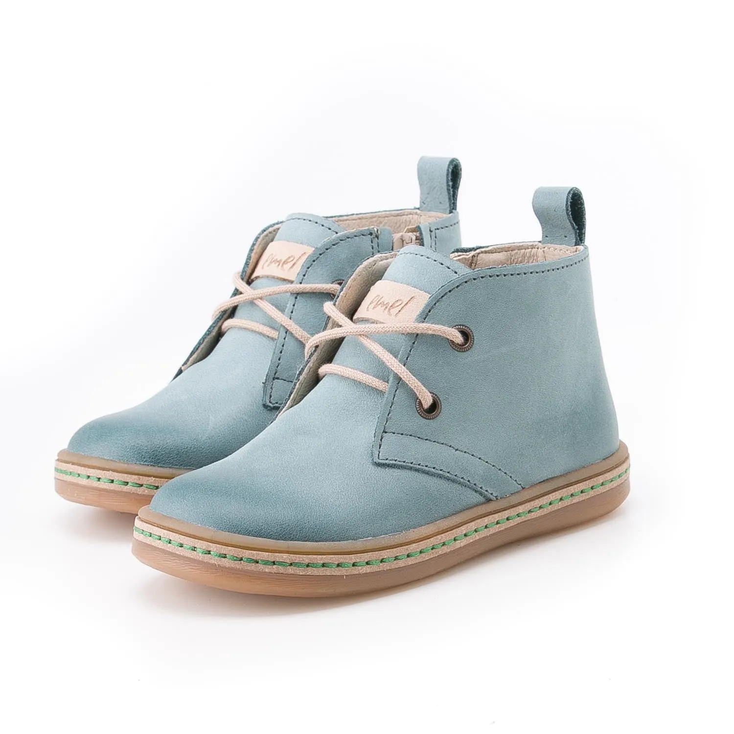 (2621A-6) Emel mint lace-up shoes