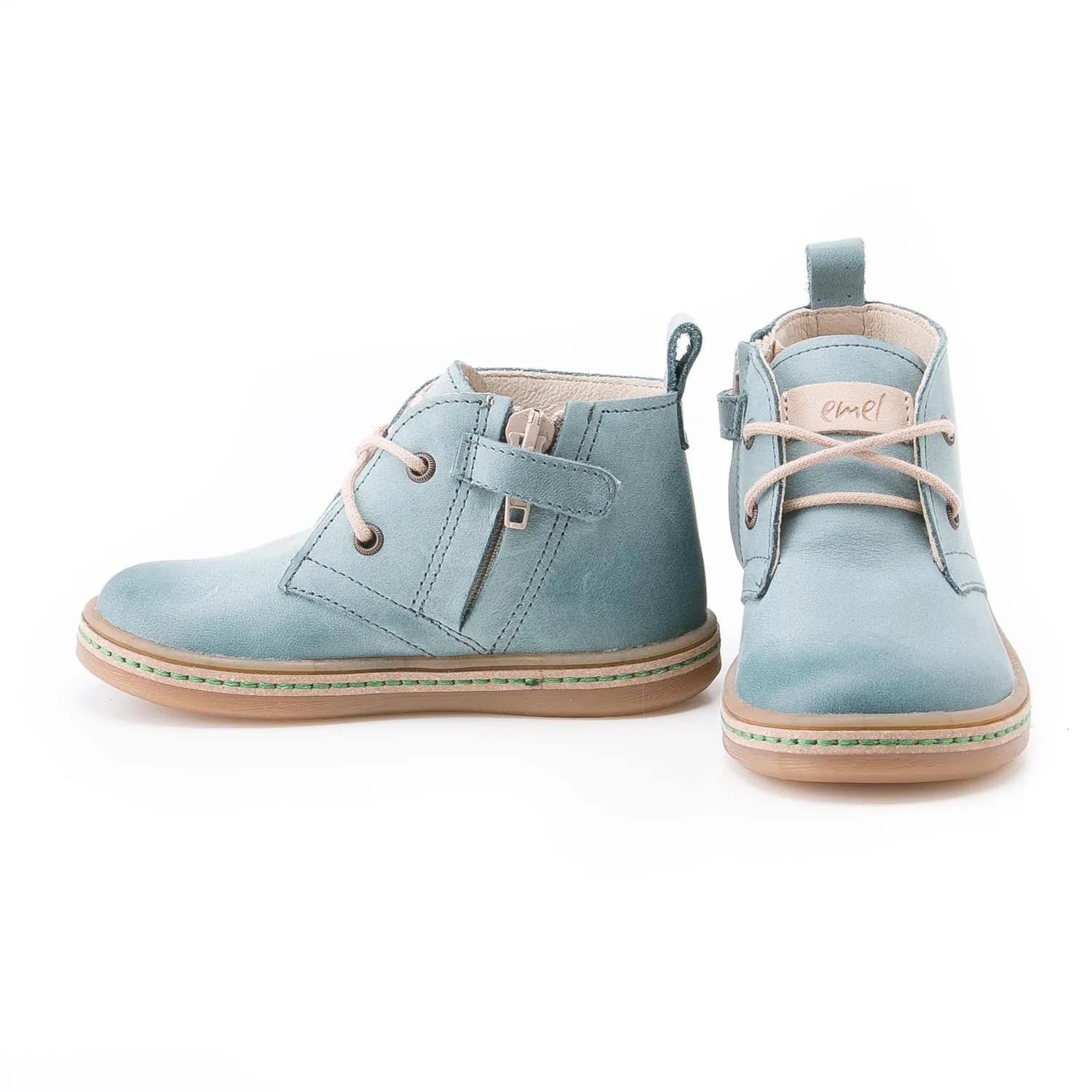 (2621A-6) Emel mint lace-up shoes