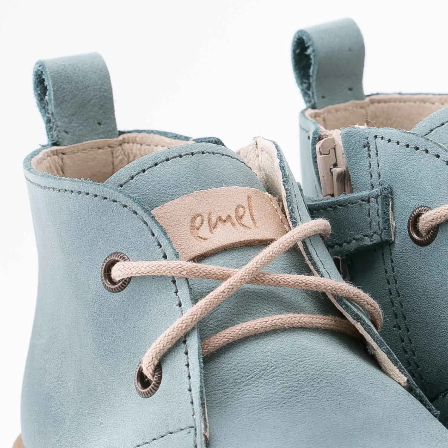 (2621A-6) Emel mint lace-up shoes
