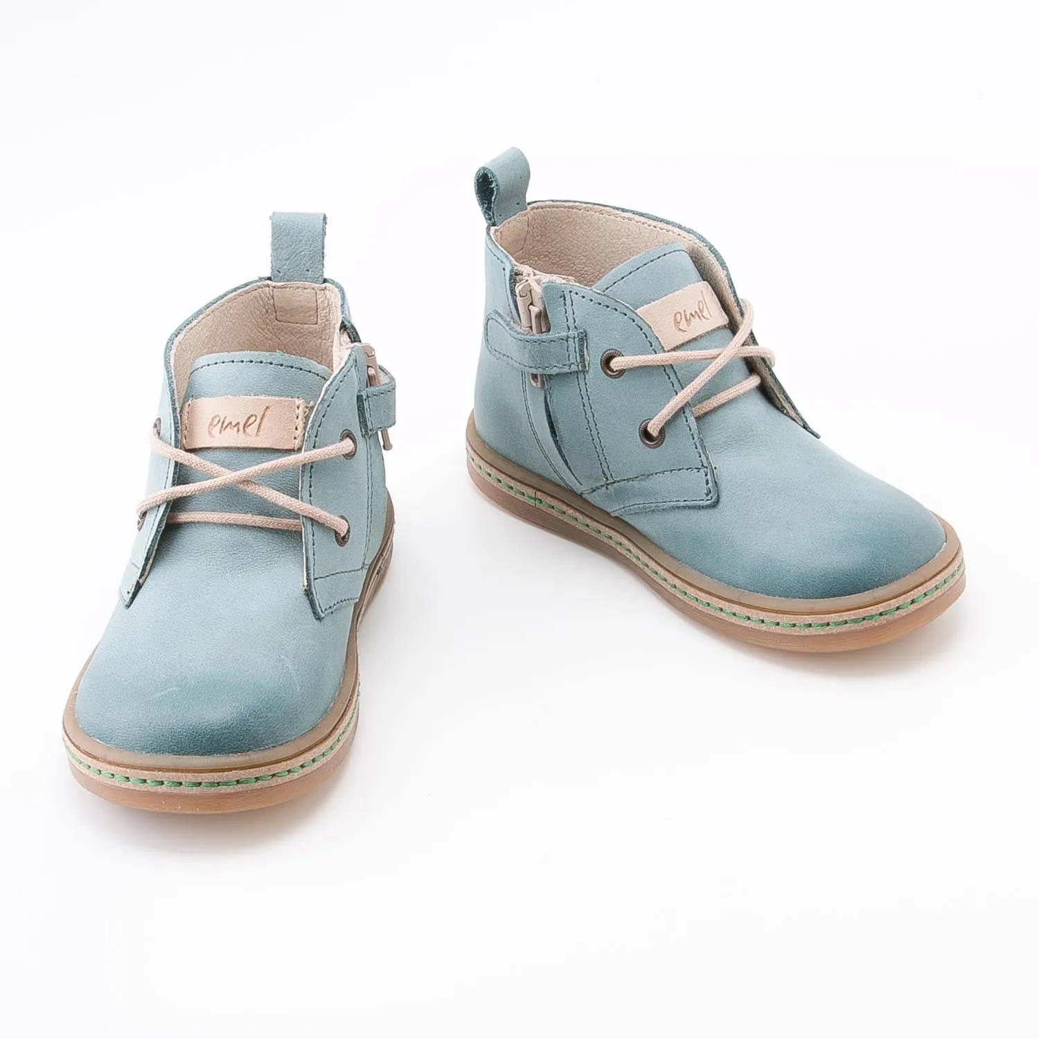 (2621A-6) Emel mint lace-up shoes