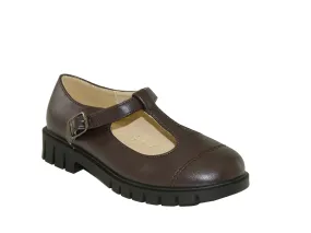 32736102, Katie - Girls' School Shoes - Brown (11-4)