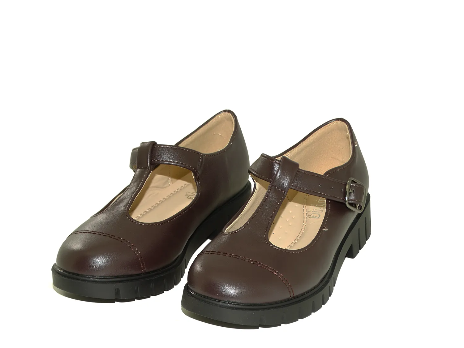 32736102, Katie - Girls' School Shoes - Brown (11-4)
