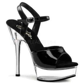 5 Inch Heel ALLURE-609 Black Pat-Clear