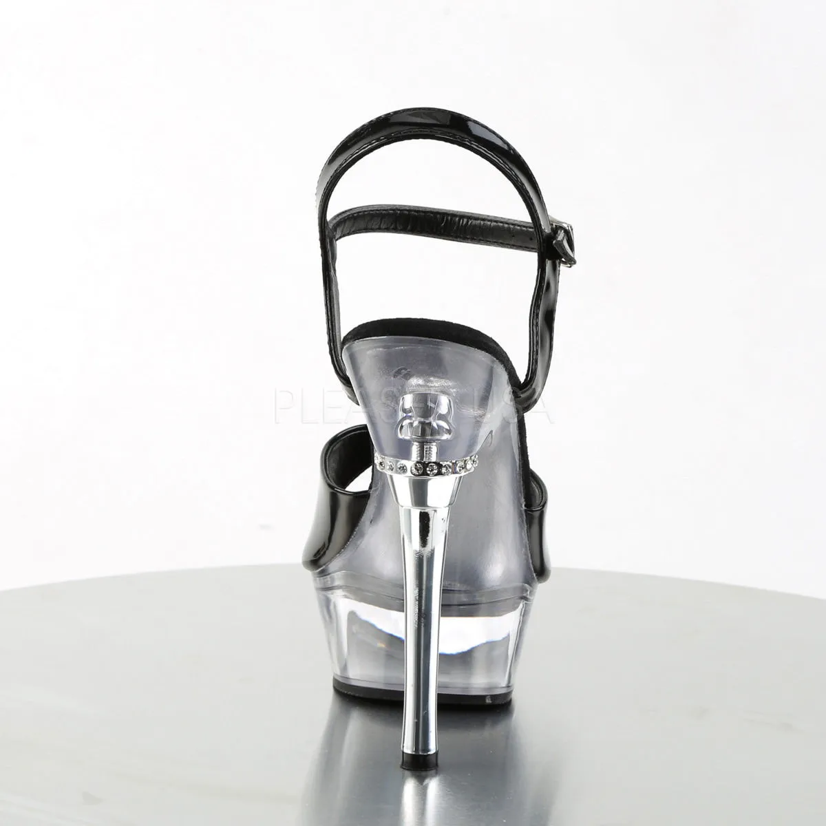 5 Inch Heel ALLURE-609 Black Pat-Clear