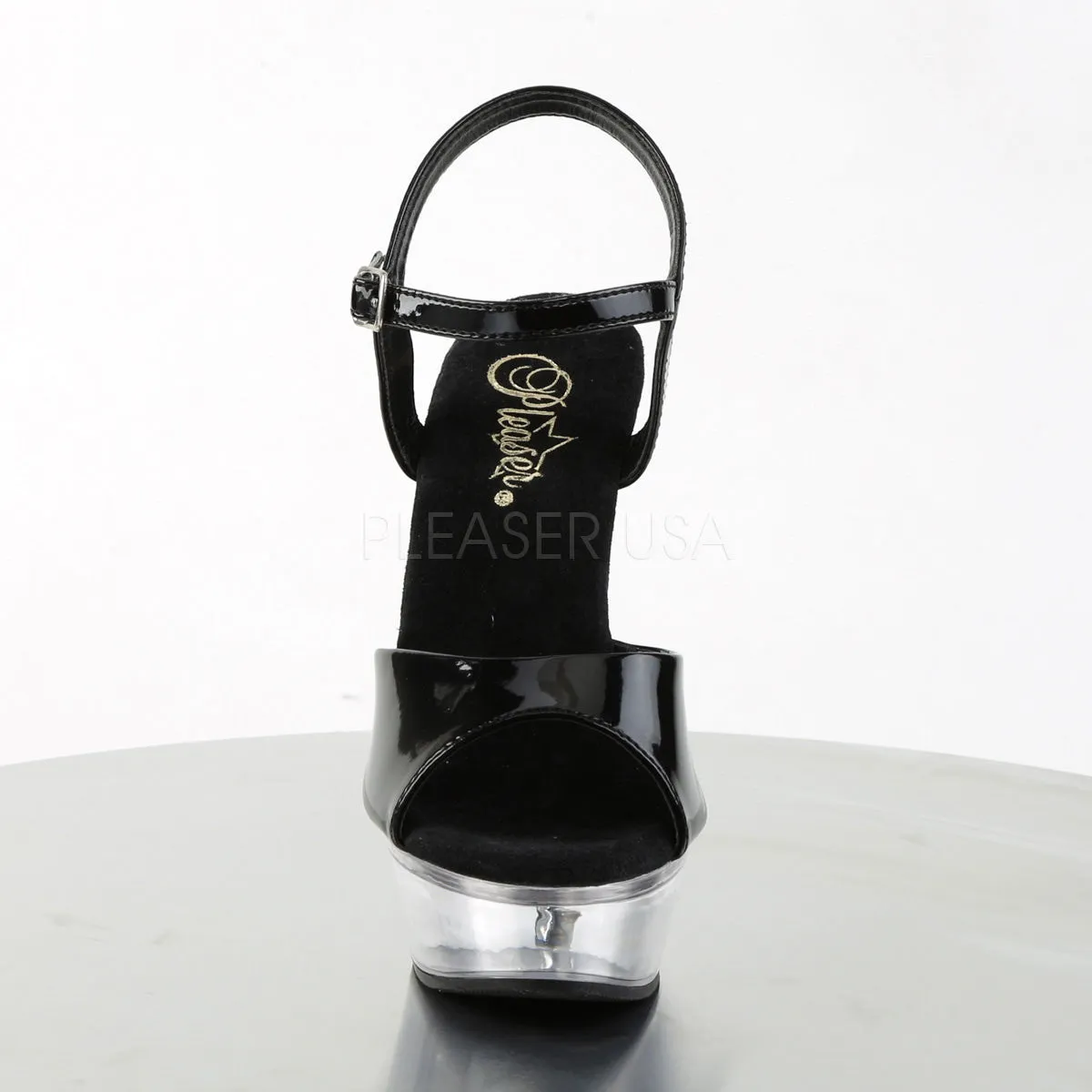 5 Inch Heel ALLURE-609 Black Pat-Clear
