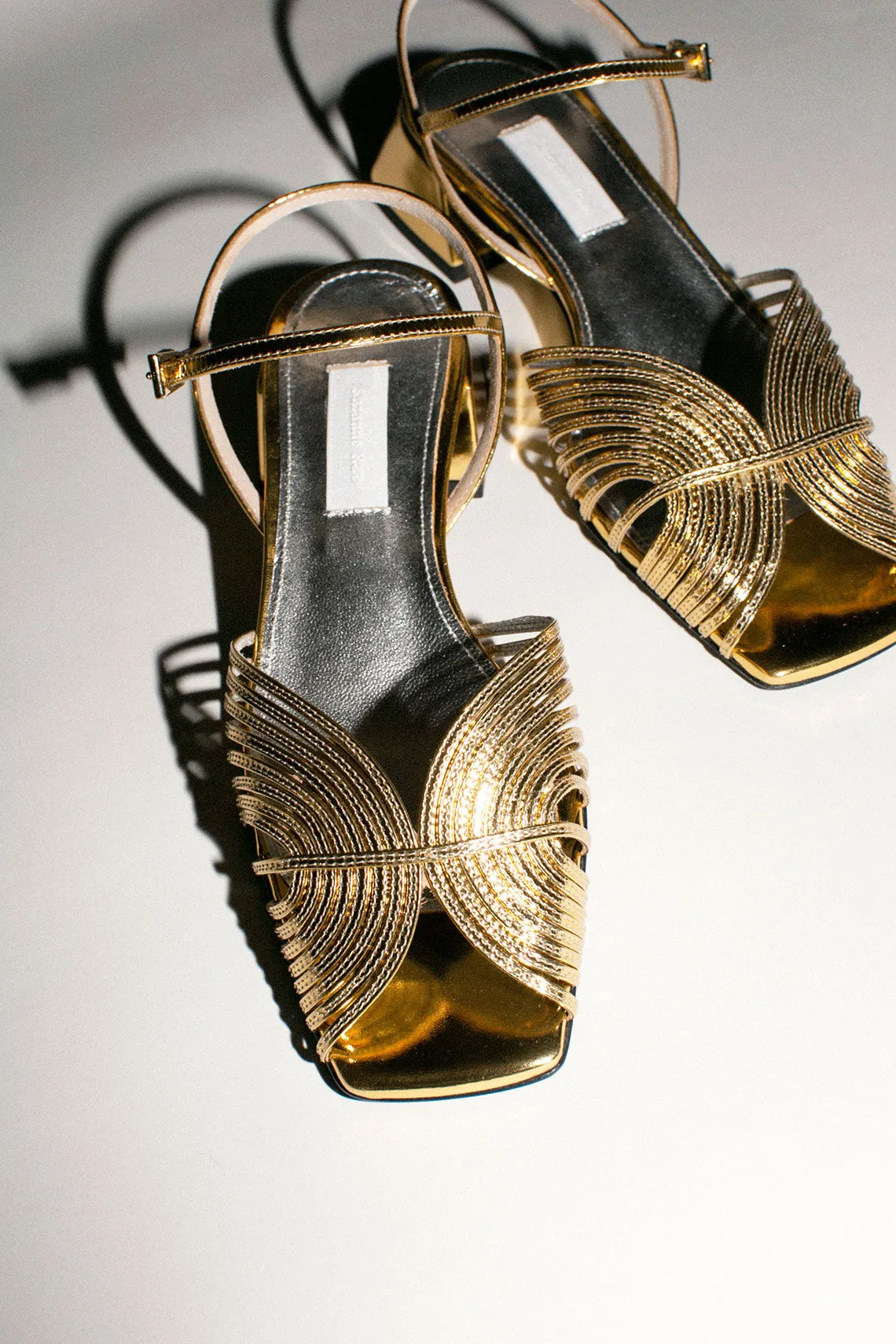70's Gold Strappy Low Sandal