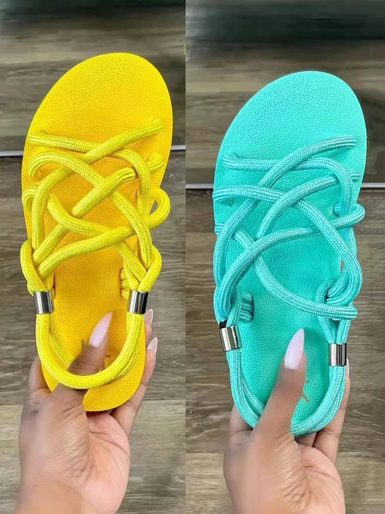 Amozae--Crossover Rope Flats Sandals