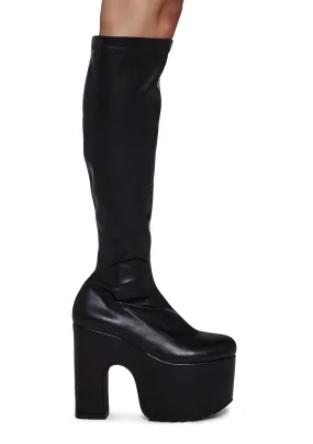 Awkward Knee High Boots - Black