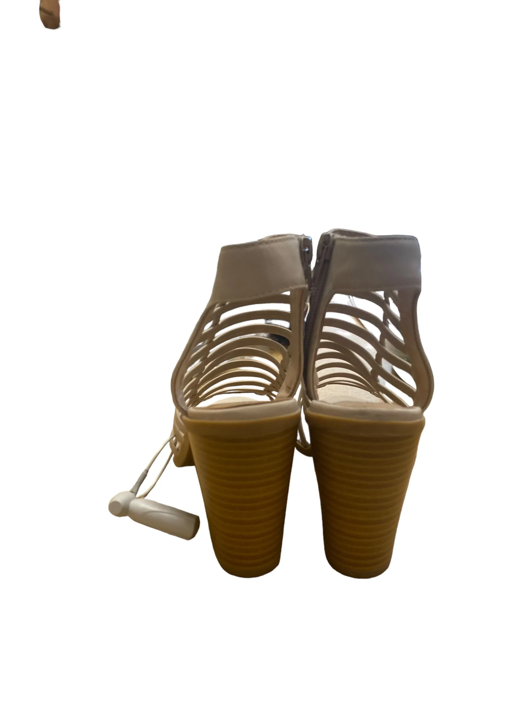 Beige Shoes Heels Block Soda, Size 6