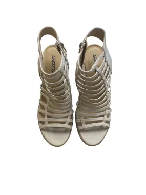 Beige Shoes Heels Block Soda, Size 6