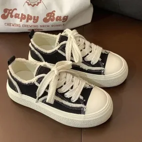binfenxie  - Black Vintage Women Vulcanize Shoes Casual Sports Platform Sneakers Kawaii Harajuku School Tennis Female Flats Korean