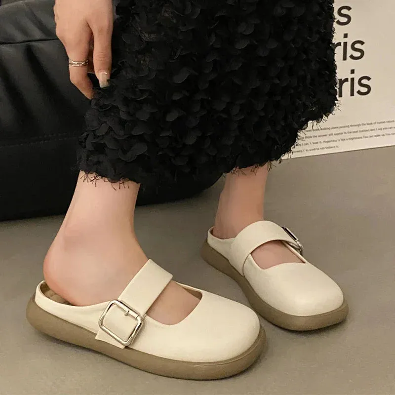 binfenxie  -  Flats Women Slippers Casual Soft Walking Mules Shoes New Summer Brand 2024 Dress Cozy Sandals Slingback Flip Flops Female Slides