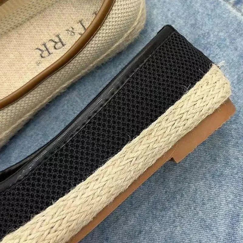 binfenxie  -  Women Weave Bow Flats Shoes Shallow Fad Casual Shoes 2024 Comfort Sandals Autumn Designer Shoes Walking Soft Sole Lady Zapatos