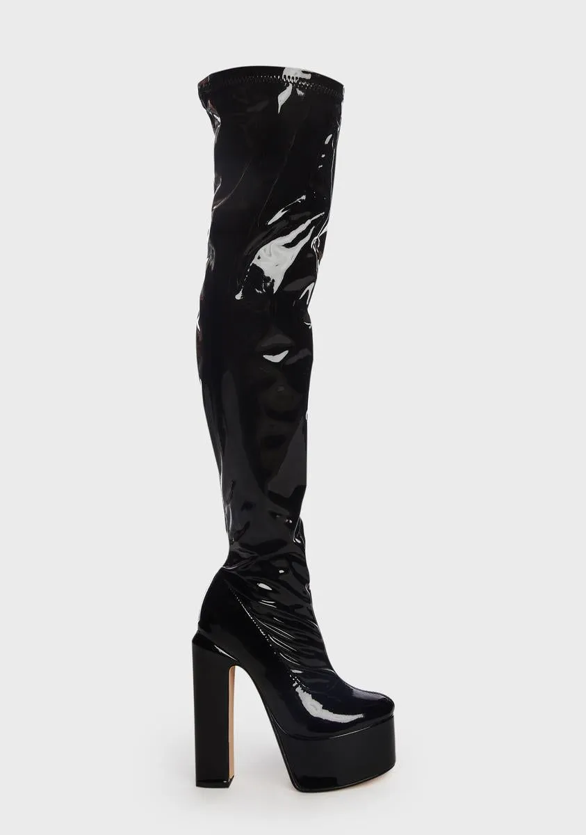 Black Cranston Thigh-High Boots