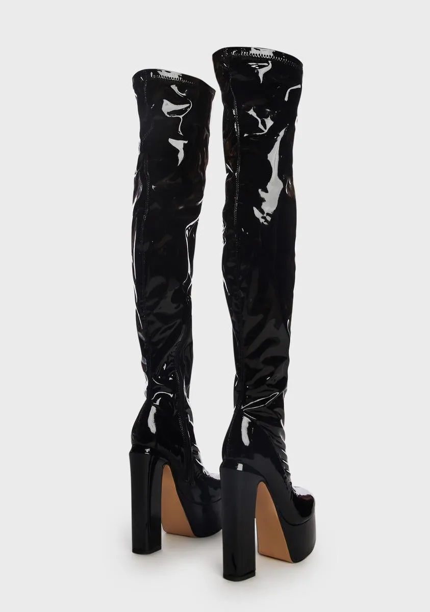 Black Cranston Thigh-High Boots