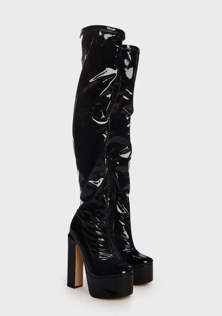 Black Cranston Thigh-High Boots
