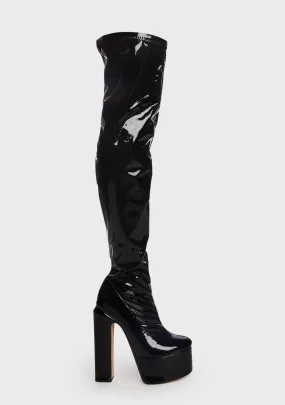 Black Cranston Thigh-High Boots