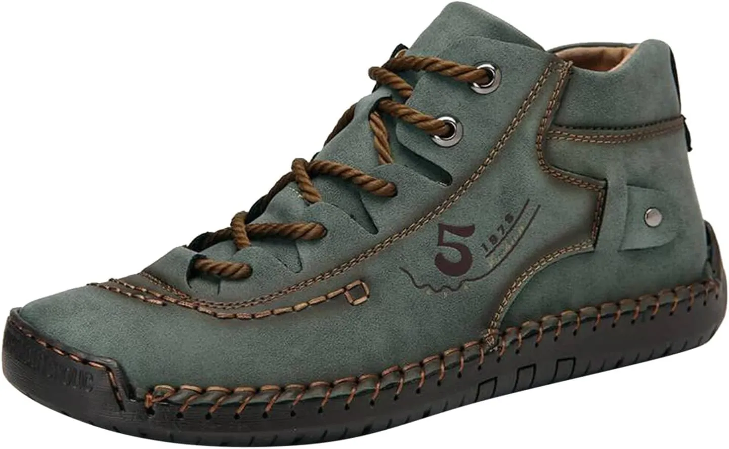BORAMAX Mens Casual Shoes Fashion Sneakers Non Slip PU Leather Classic Walking Shoes Suit Shoes Autumn Mid Top Men Shoes