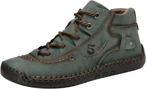 BORAMAX Mens Casual Shoes Fashion Sneakers Non Slip PU Leather Classic Walking Shoes Suit Shoes Autumn Mid Top Men Shoes