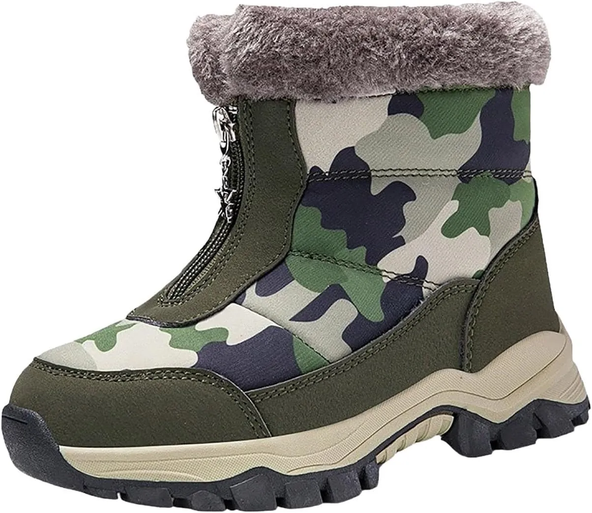 Boys Girls Snow Boots Big Kids Snow Boots Waterproof Resistant Outdoor Warm Faux Fur Lined Shoes Snow Boots