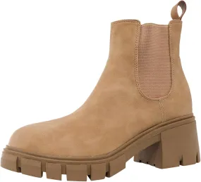 Chelsea Boots Women Ankle Boots for Women Western Comfy Round Toe Lug Sole Elastic Pull on Chunky Heels Boots Women