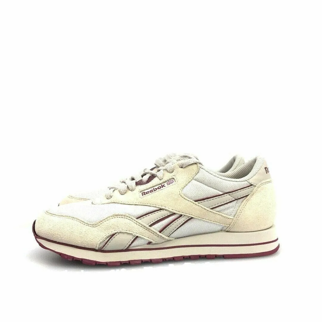 Comfortable Reebok Womens White Maroon Red Classic Athletic Shoes Sneakers Size 9