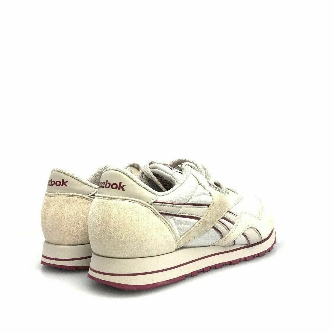 Comfortable Reebok Womens White Maroon Red Classic Athletic Shoes Sneakers Size 9