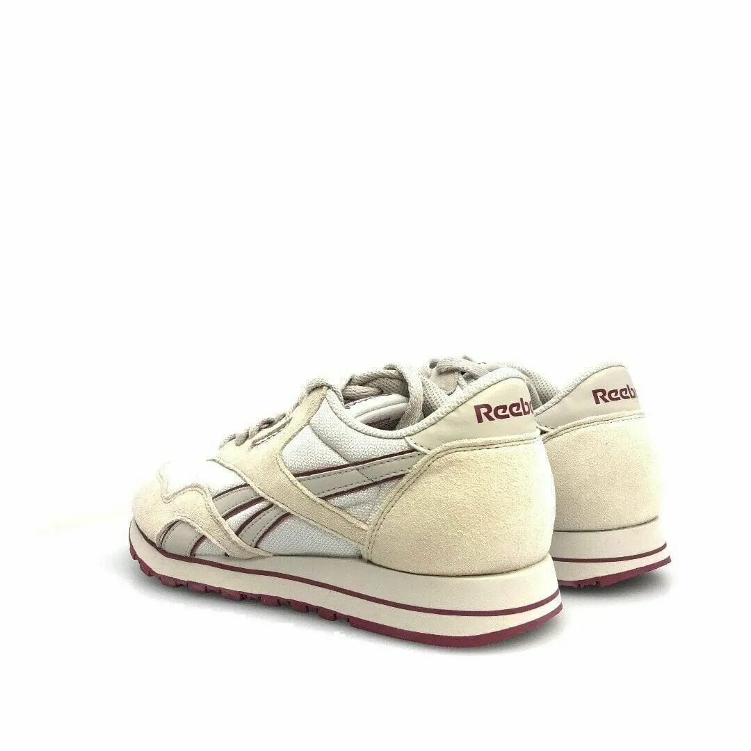 Comfortable Reebok Womens White Maroon Red Classic Athletic Shoes Sneakers Size 9