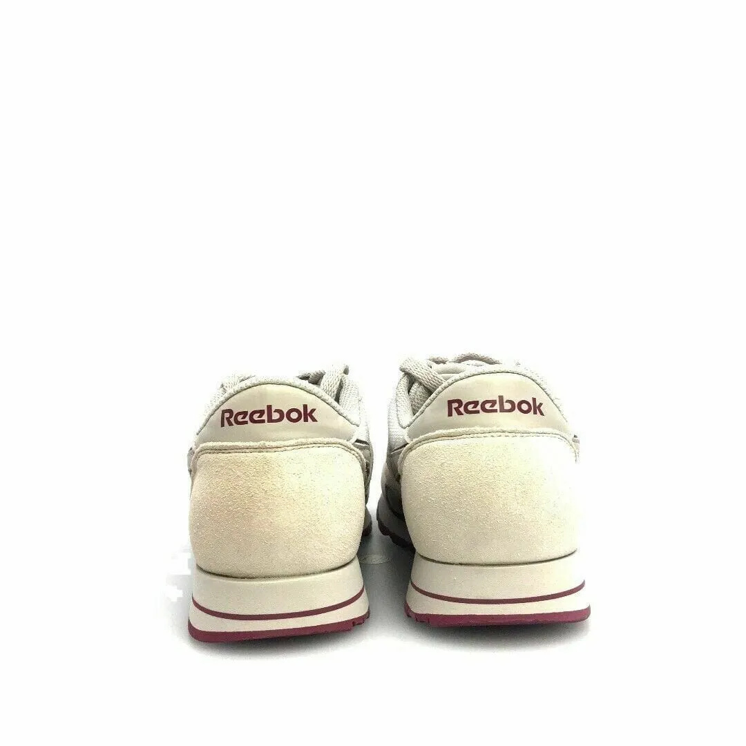 Comfortable Reebok Womens White Maroon Red Classic Athletic Shoes Sneakers Size 9