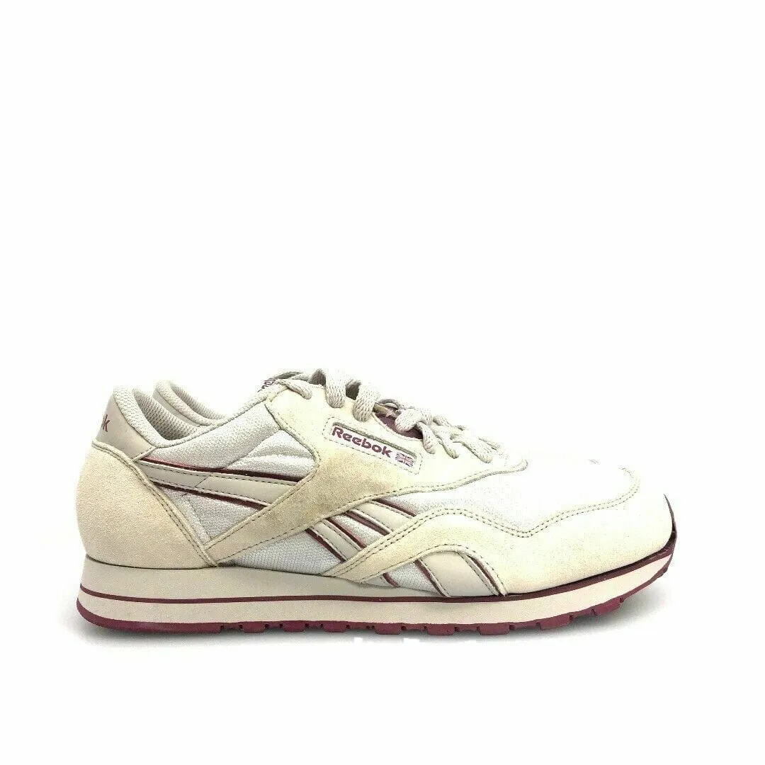 Comfortable Reebok Womens White Maroon Red Classic Athletic Shoes Sneakers Size 9