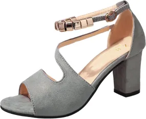 Comfortable Walking Strappy Open Toe Sandals Fish Mouth High Heels Summer Casual Ankle Strap Sandals Pumps Boho