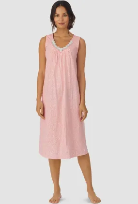Coral Geo Sleeveless Ballet Nightgown
