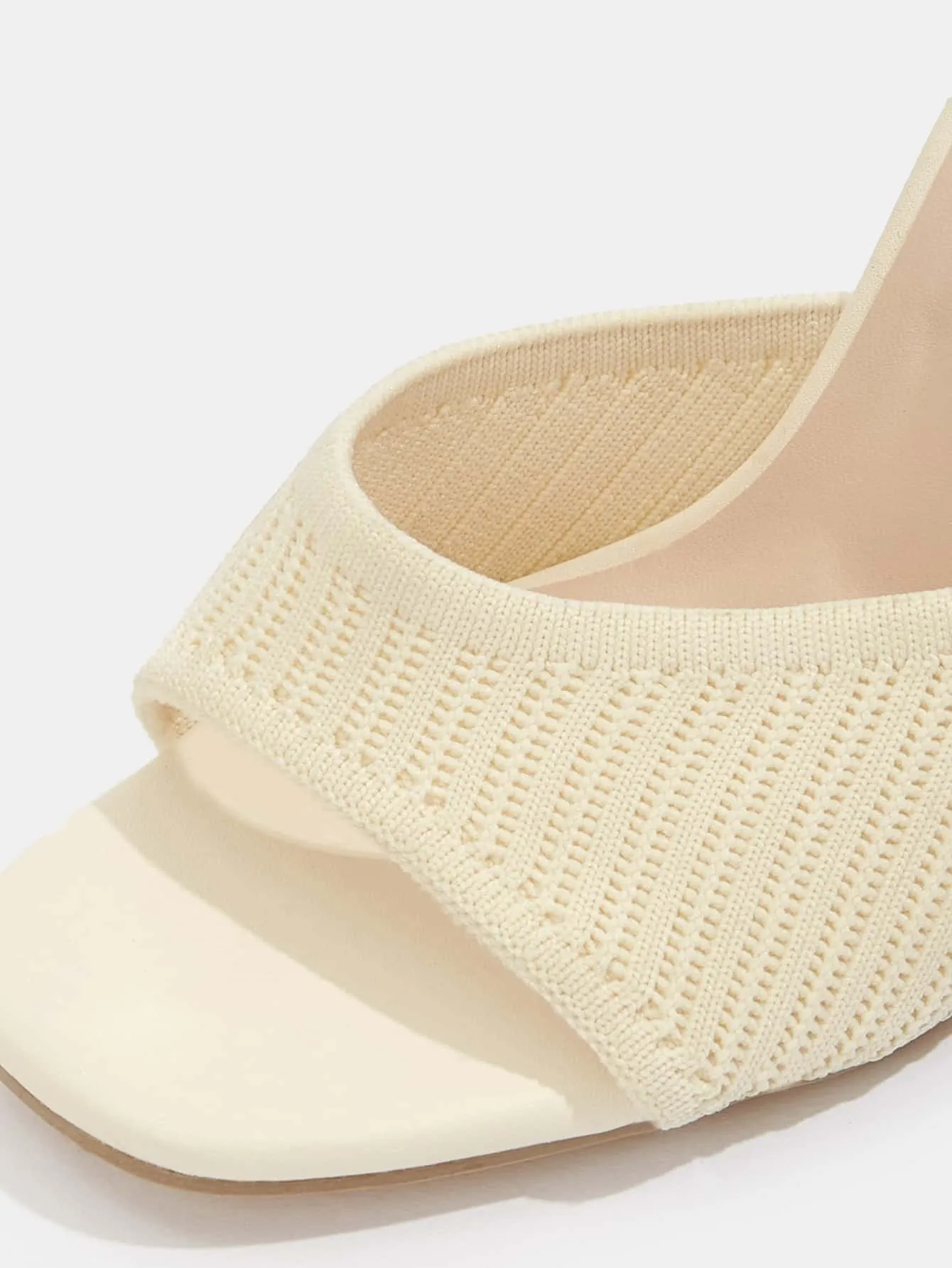 CUCCOO BASICS Woman Shoes Fashion Criss Cross Mule Beige Elegant Stiletto Heeled Sandals For Summer Graduation Heels Prom Heels Vacation Shoes Summer Sale Back To School Shoes College Student Shoes