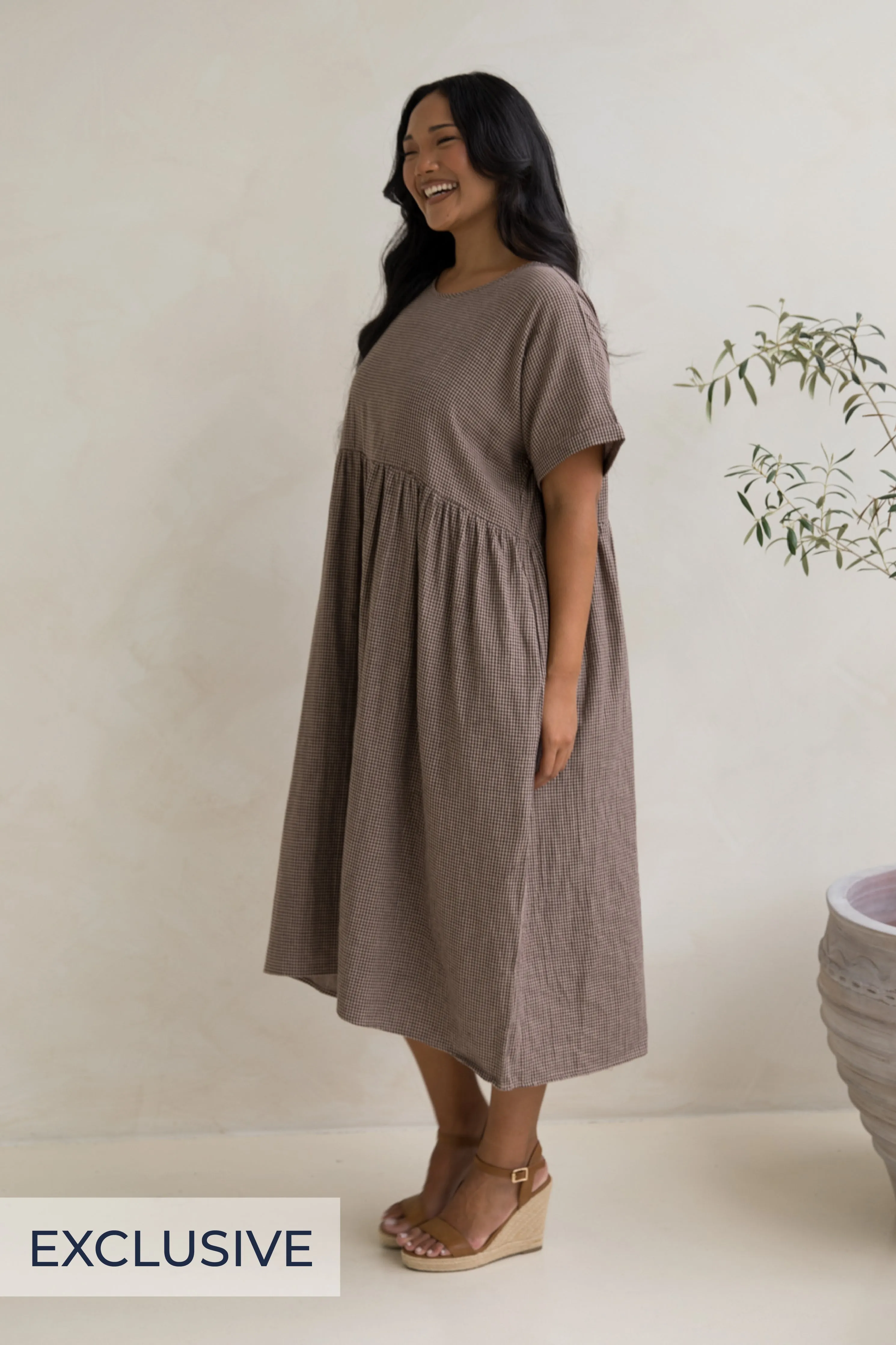 Darcy Dress in Chocolate Check