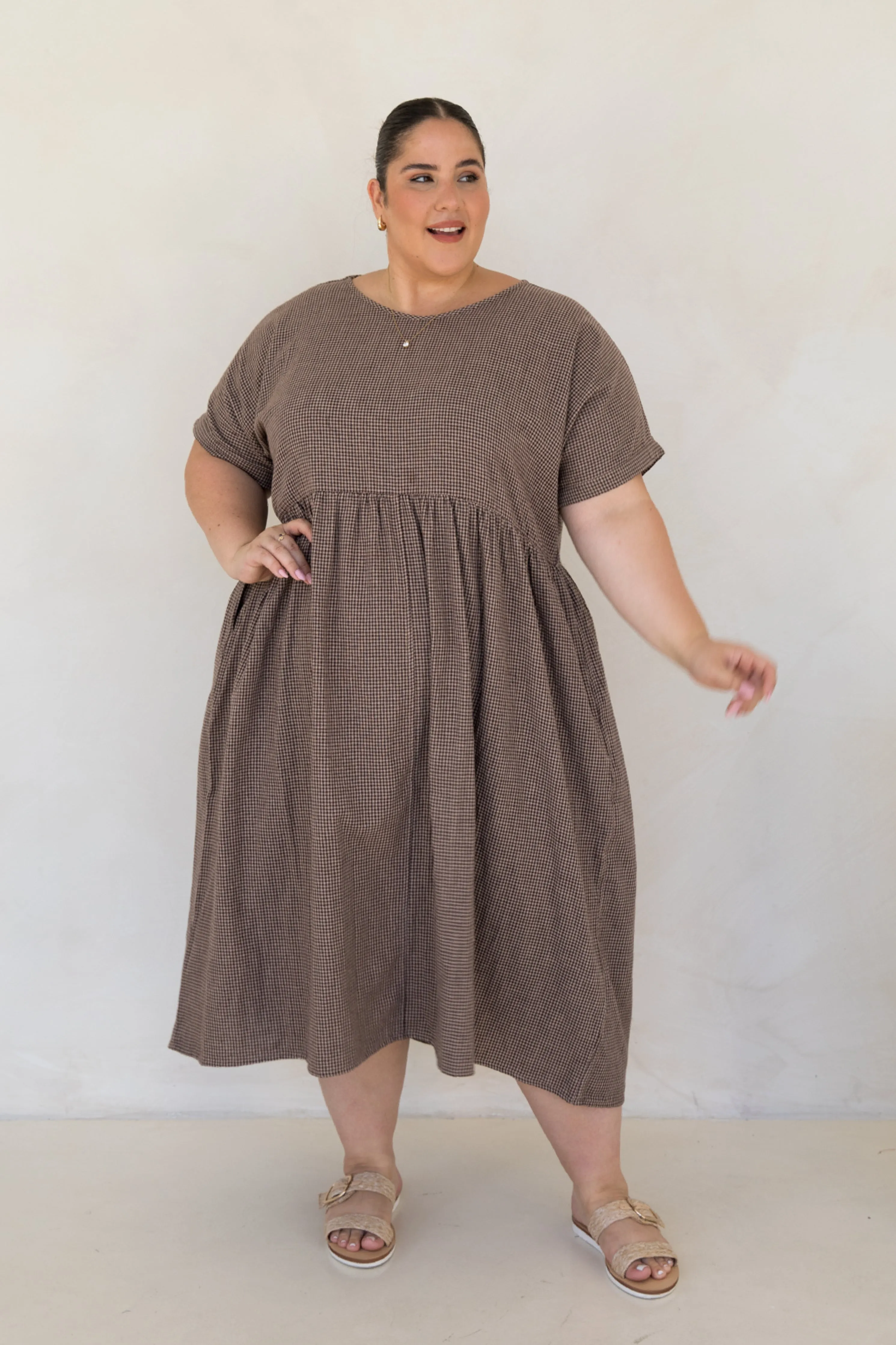 Darcy Dress in Chocolate Check