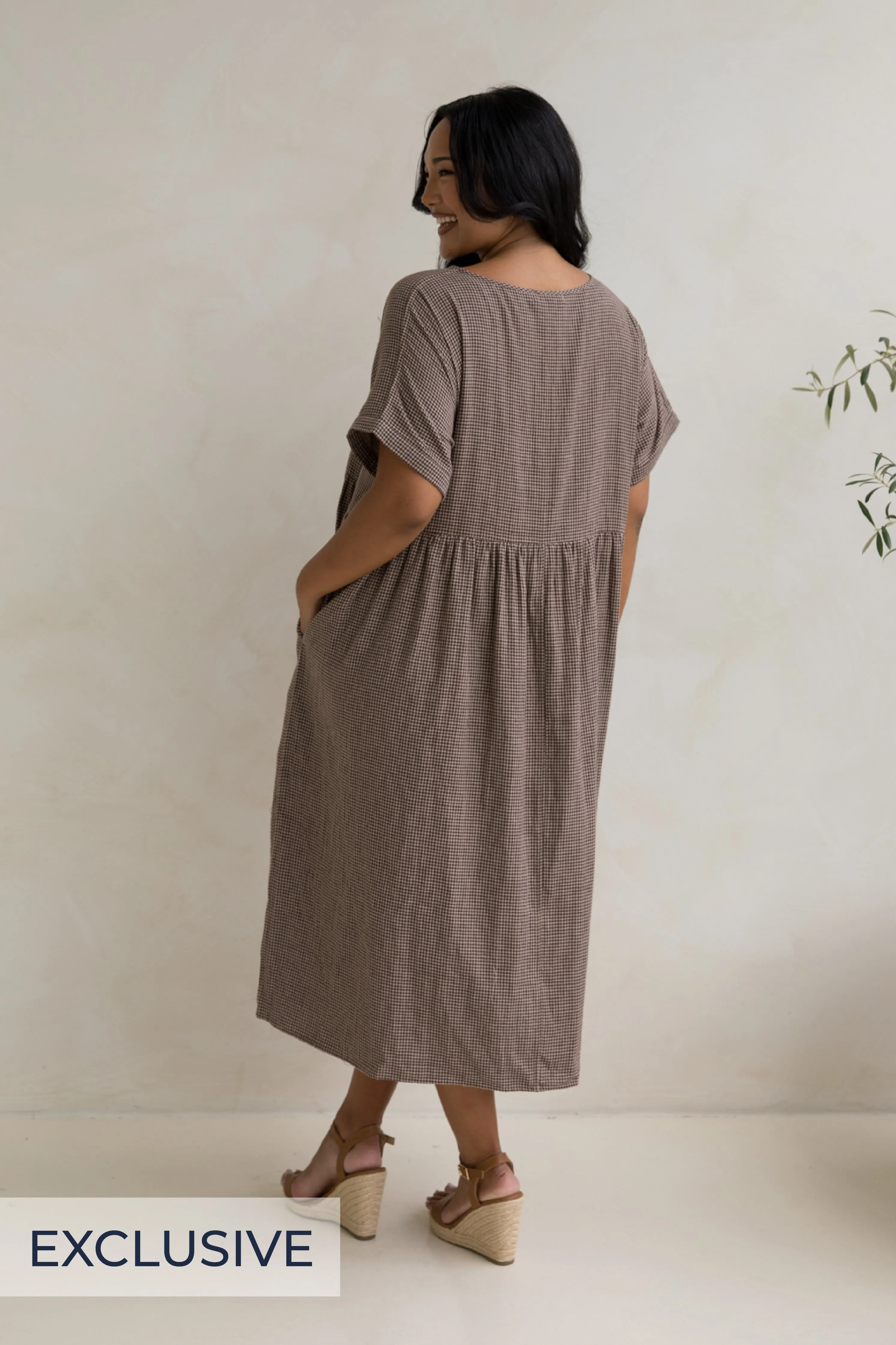 Darcy Dress in Chocolate Check