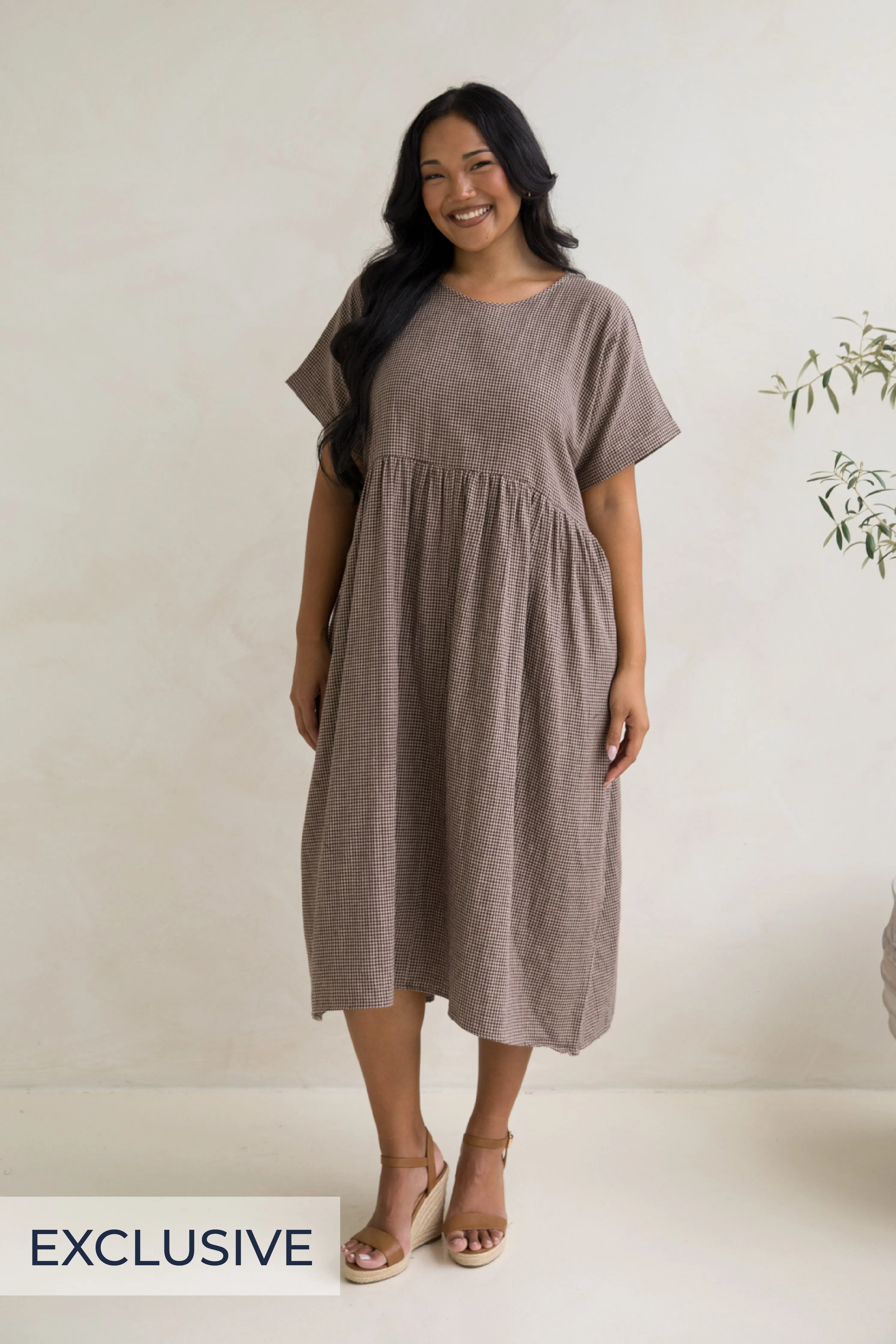Darcy Dress in Chocolate Check