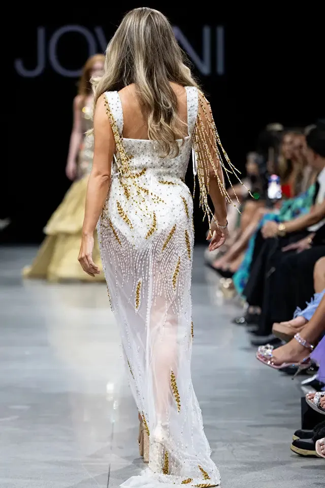 Dorit | Beaded High Slit Evening Gown | Jovani 07031