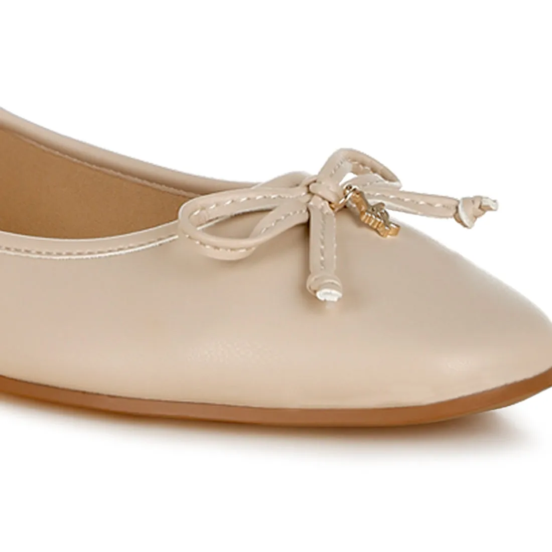 Faux Leather Casual Ballerinas