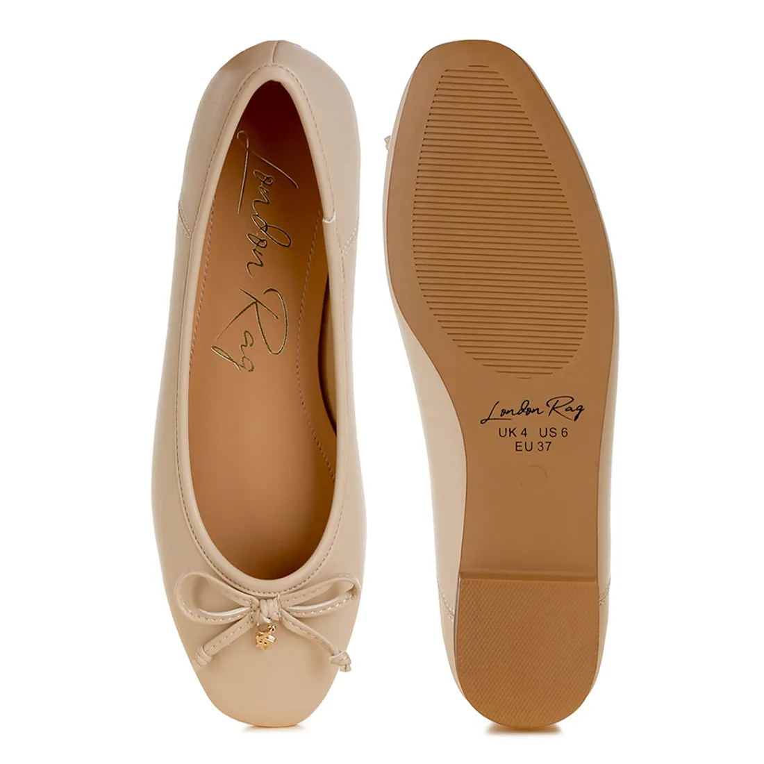 Faux Leather Casual Ballerinas