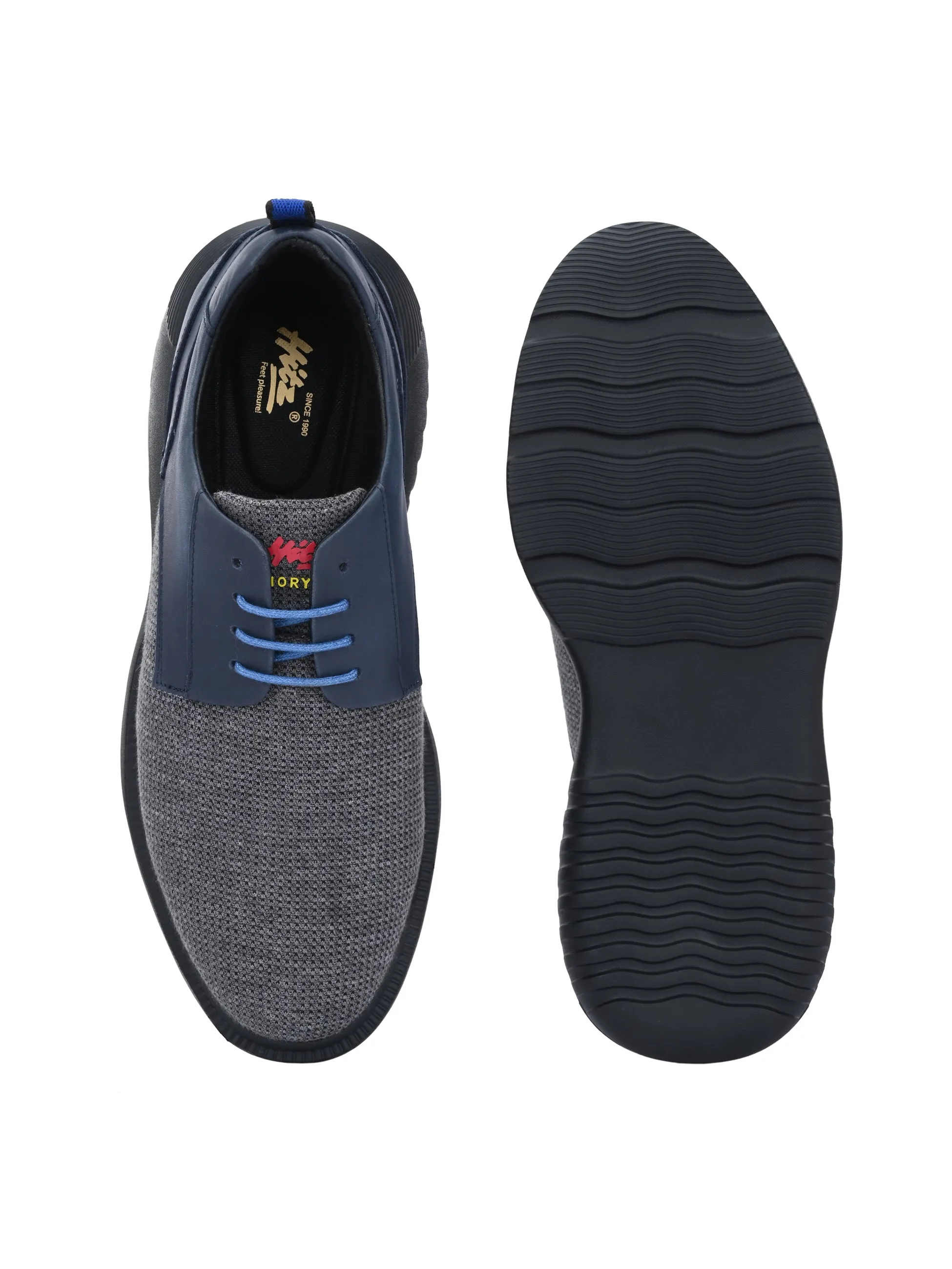 Hitz Men's Blue Casual Lace Up Shoes