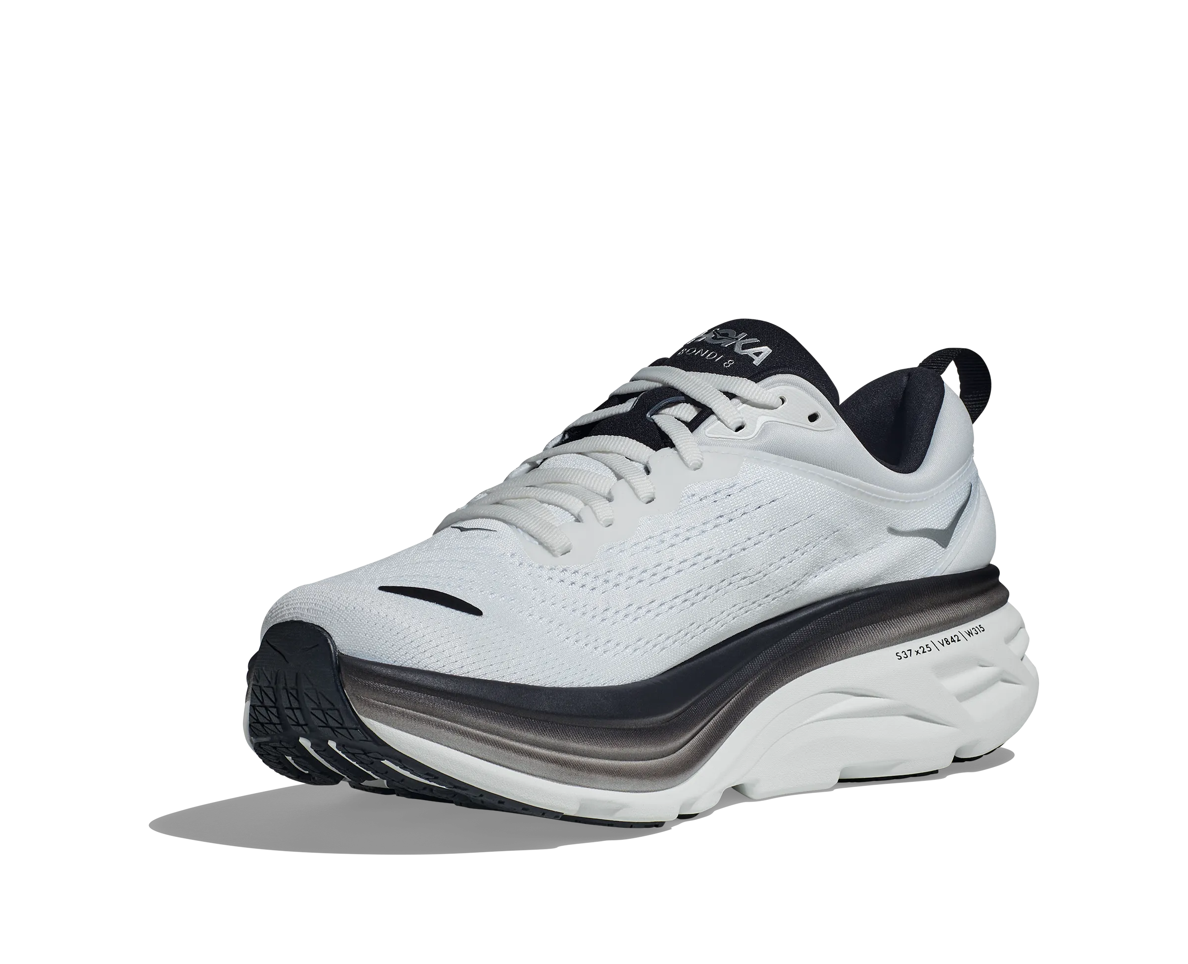 Hoka Bondi 8 White Black WIDE Men's