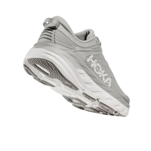 HOKA Womens Bondi 7 Running Shoes, Wide Width - Grey