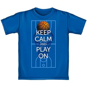 Keep Calm and Play On Basketball Adult Tee Shirt (Adult Medium
