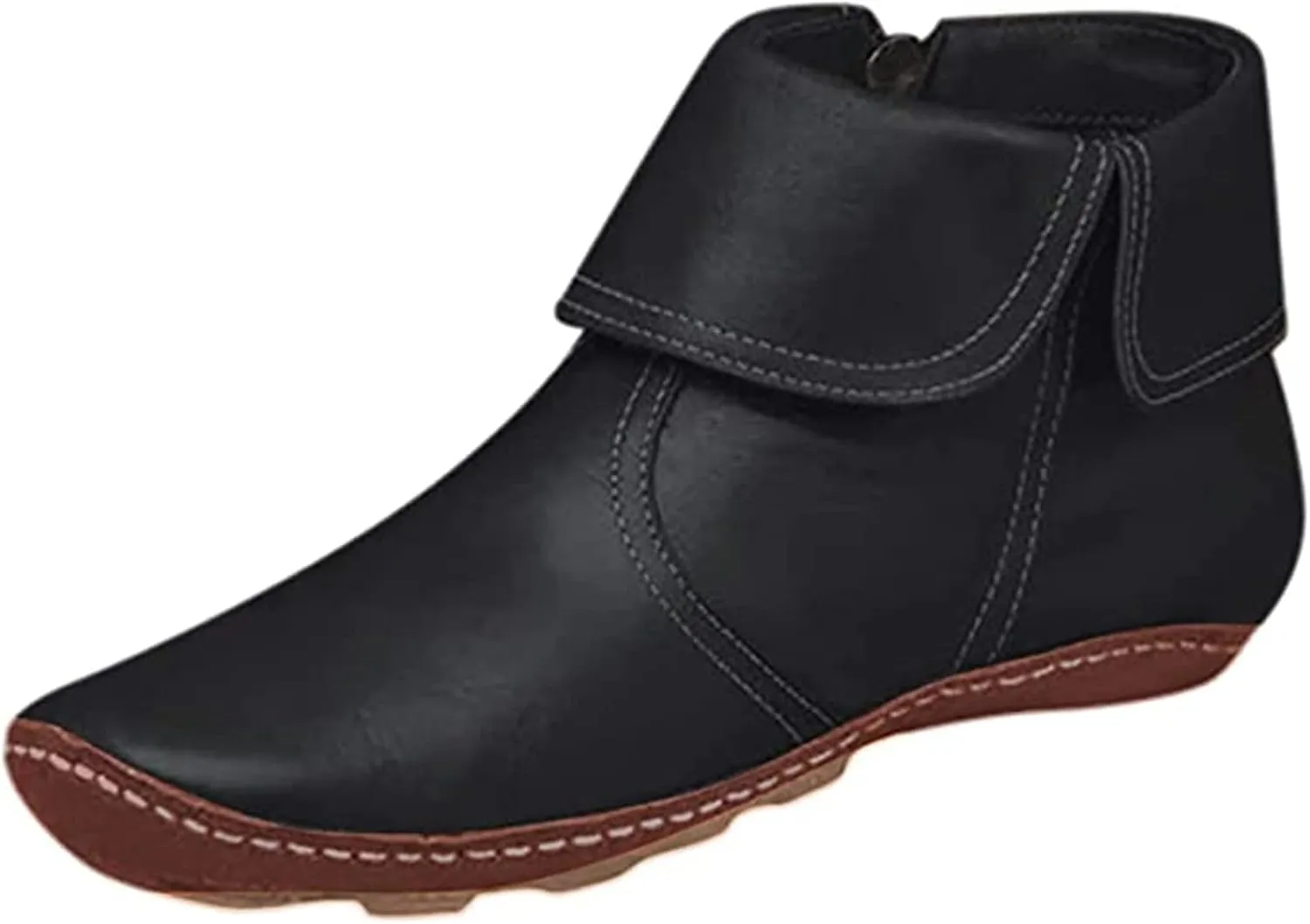 Ladmiple Boots For Women Ankle Booties Walking Western Round Toe Fashion Cowgirl Boot Pull On Cowboy Short Booties For Ladies
