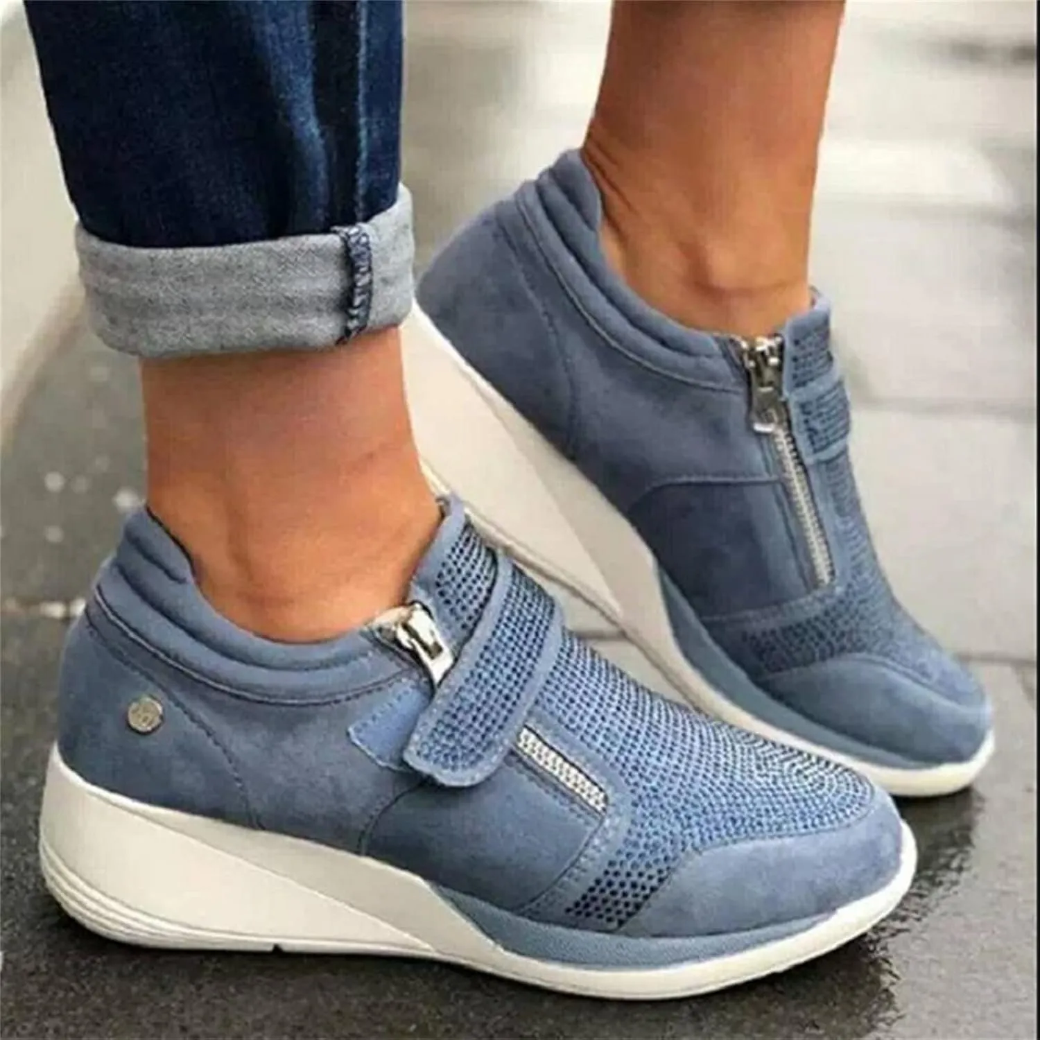 Ladmiple Shoes For Women Sneakers Slip Ons Fashion Dressy Casual Summer Comfortable Non Slip Walking Platform Gym Shoes