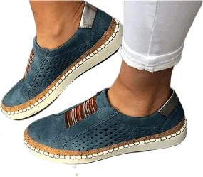 Ladmiple Sneakers For Women Slip On Wide Width Canvas Shoes Fashion Dressy Casual Summer Low Top Walking Flats Loafers