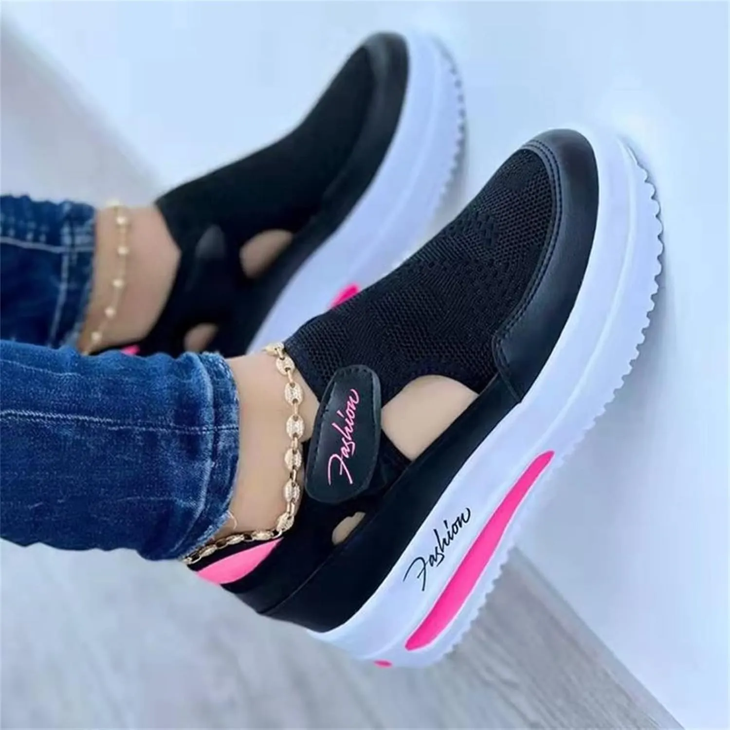 Ladmiple Sneakers For Women Slip On Wide Width Low Top Casual Canvas Walking Shoes Dressy Summer Fashion Flats Loafers