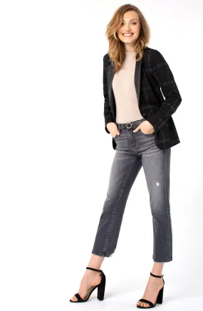 Liverpool Straight Distressed Grey Spencer Wash Crop